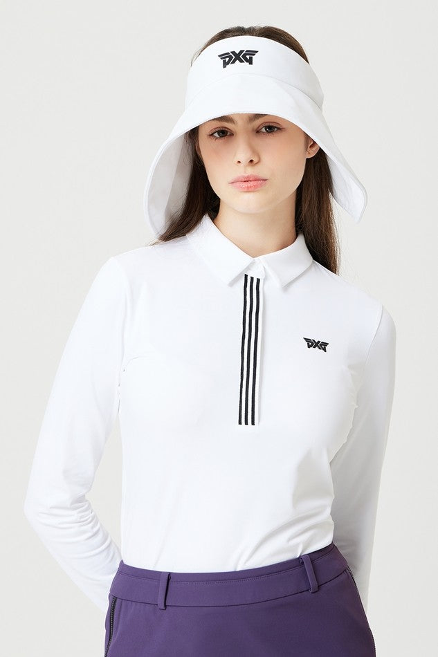 P 여성 베이직 칼라 롱슬리브티셔츠