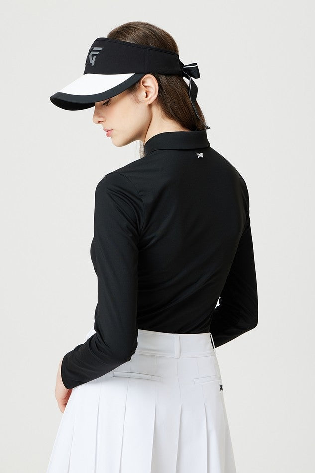 P 여성 베이직 칼라 롱슬리브티셔츠
